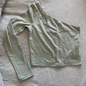 Abercrombie & Fitch Womens Pale Green One Shoulder Top XS